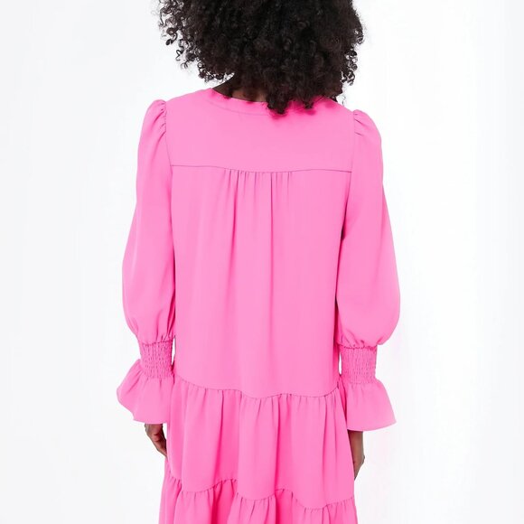 Pomander Place  Electric Pink Crepe Kenzo Dress (size small) - Picture 3 of 14